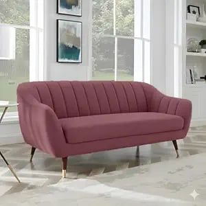 Amata Marino3 Seater Mauve Colour Suede Velvet Fabric Sofa - Amazon product photo Amata Marino3 Seater Mauve Colour Suede Velvet Fabric Sofa product image from Amazon