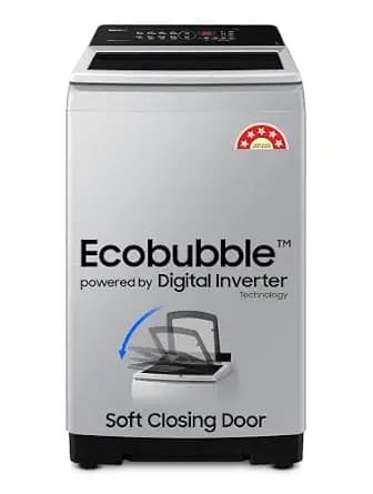 Samsung 7 kg, 5 Star, Eco Bubble Technology, Digital Inverter Motor, Soft Closing Door, Fully-Automatic Top Load Washing Machine (WA70BG4441YYTL, Lavender Gray)