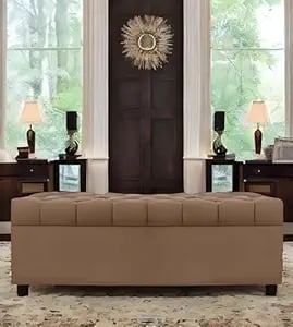 Amata Eagle Solid Wood 2 Seater Ottoman Pouffe Camel Suede - Amazon product photo Amata Eagle Solid Wood 2 Seater Ottoman Pouffe Camel Suede product image from Amazon