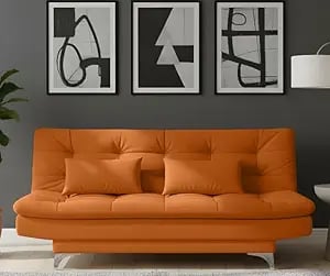 Amata Eagle Solid Wood 3 Seater Sofa Cum Bed Orange Suede - Amazon product photo Amata Eagle Solid Wood 3 Seater Sofa Cum Bed Orange Suede product image from Amazon