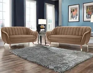 Amata Marino Solid Wood 3 2 Seater Camel Suede Velvet - Amazon product photo Amata Marino Solid Wood 3 2 Seater Camel Suede Velvet product image from Amazon