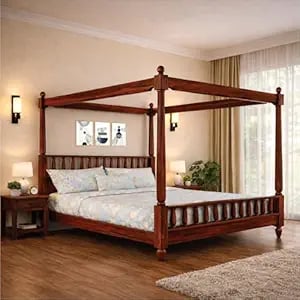 Poster Bed King Size Solid Wood Poster Bed Cot Wooden - Amazon product photo Poster Bed King Size Solid Wood Poster Bed Cot Wooden product image from Amazon