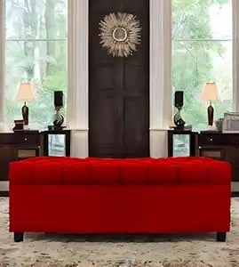 Amata Eagle 2 Seater Ottoman Pouffe Red Suede Velvet Fabric - Amazon product photo Amata Eagle 2 Seater Ottoman Pouffe Red Suede Velvet Fabric product image from Amazon