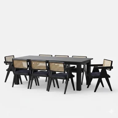 Wooden Dining Table Oak Rectangular Modern Style 8 Seater