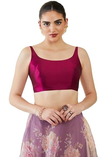 Soch Womens Taffeta Solid Sleeveless Padded Blouse product photo Soch Womens Taffeta Solid Sleeveless Padded Blouse product image