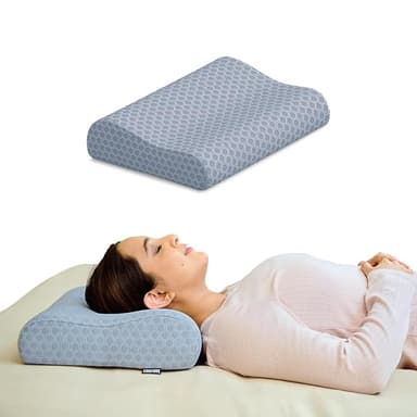 CareFoam Cervical Memory Foam Pillow for Neck Support | 2-Year Manufacturing Warranty | Orthopedic Contour Pillow for Cervical Spine Alignment & Shoulder Support | Made in India | 21 x 13 x 4 Inch