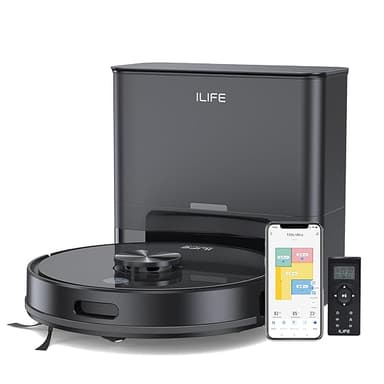 ILIFE T20s Ultra Robot Vacuum Cleaner with LiDAR Navigation, Self-Emptying for Up to 10 Weeks, 10,000Pa Suction, 300mins Runtime, Dry & Wet Combo, Customised Cleaning, App, Voice and Remote Control
