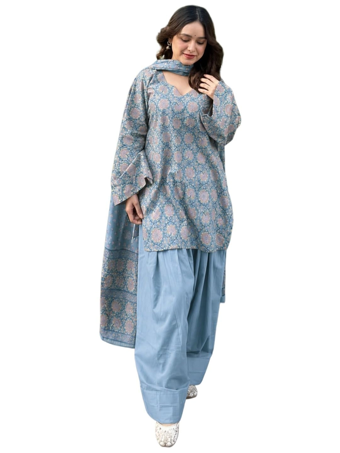 ANNI DESIGNER Farshi Salwar Suit Women Cotton Printed Kurta product image