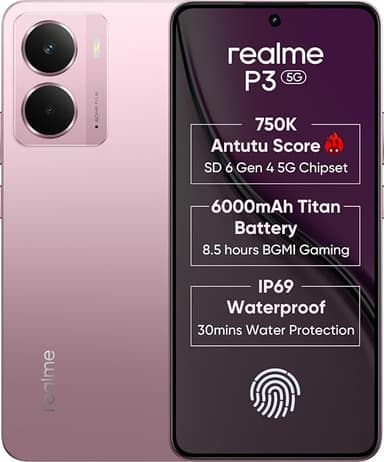 realme P3 5G Nebula Pink 6GB RAM 128GB Storage Snapdragon 6