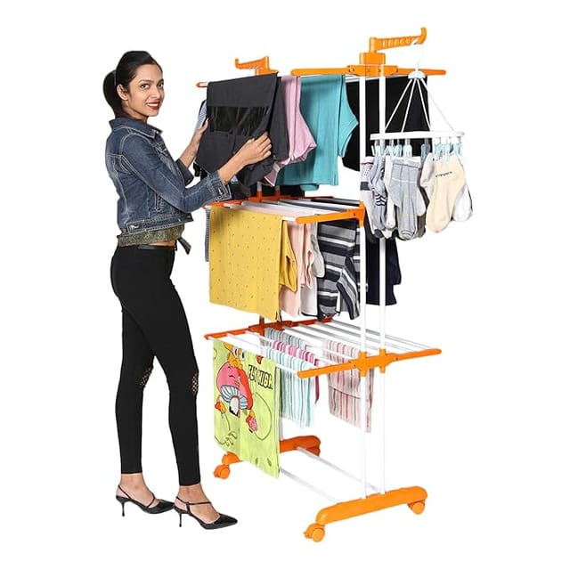 Happer Premium Clothes Stand Drying Wheels Portable 3 Layer - Amazon product photo Happer Premium Clothes Stand Drying Wheels Portable 3 Layer product image from Amazon