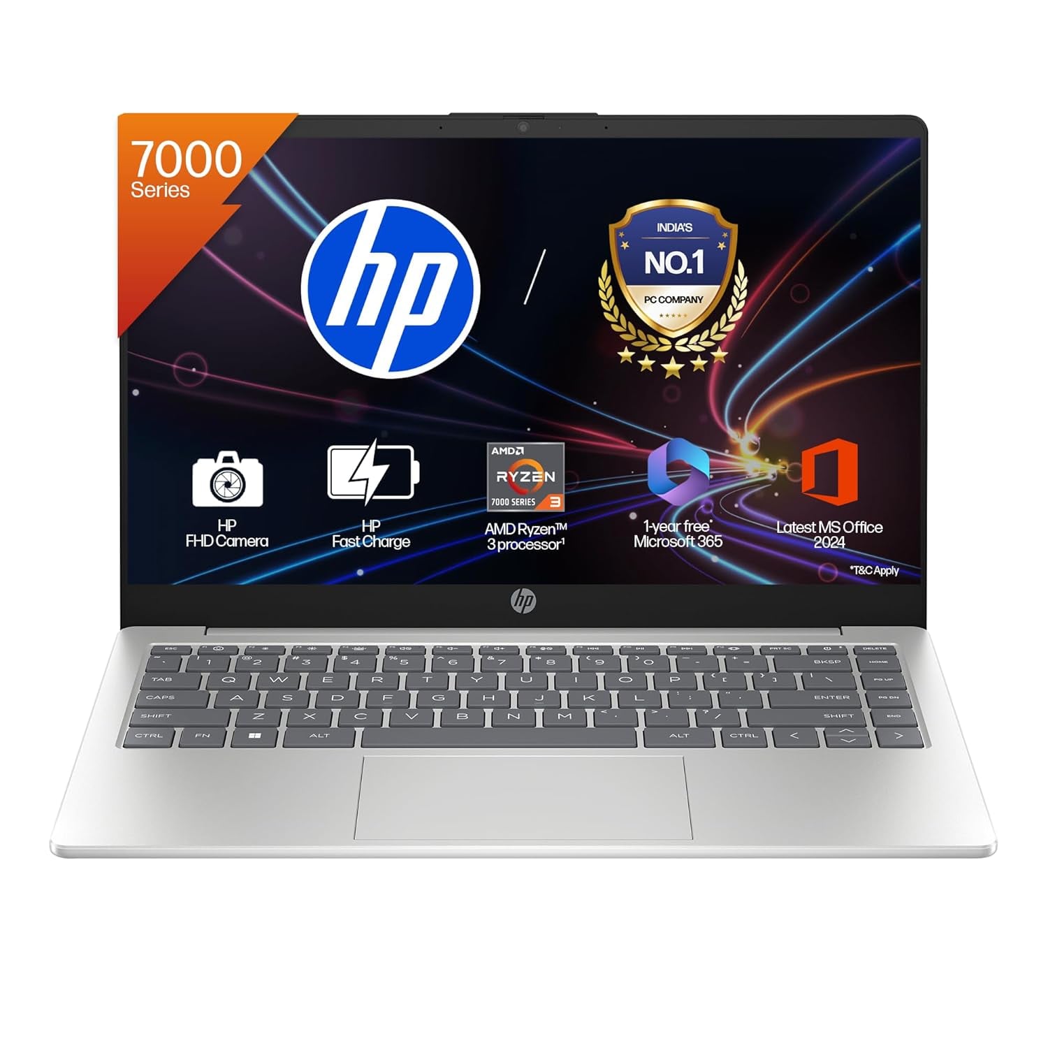 HP 15 Amd Ryzen 3 7320u 8GB Lpddr5 512GB SSD FHD Anti-glare product image