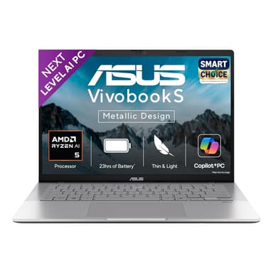 ASUS Vivobook S14,Smartchoice,AMD Ryzen AI 5 330,16GB/512GB (Upgradeable),OLED,14",Win11,Office24,M365 Basic (1Y),Silver,1.4Kg,M3407KA-SF2501WS,50 Tops,Metallic Design,Next-Gen AI Laptop,Copilot+ price history chart and lowest price
