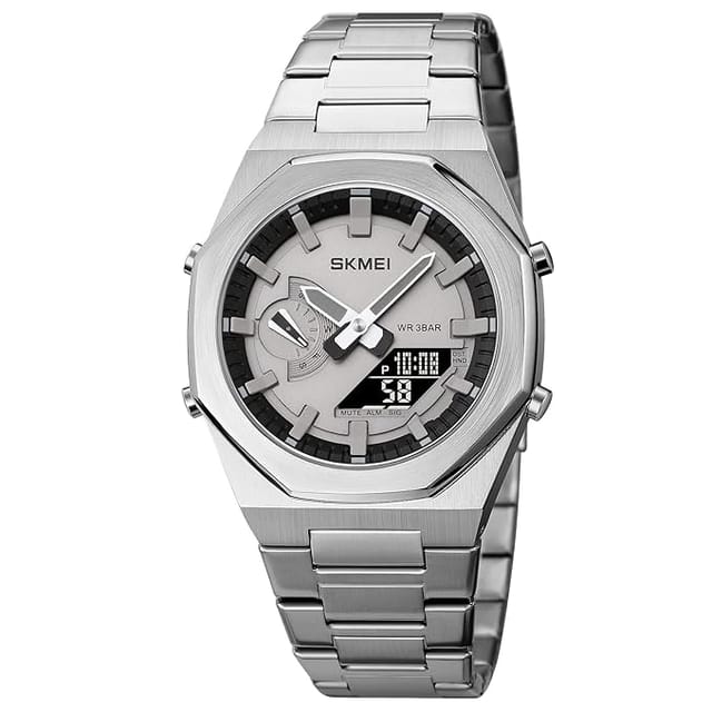 SKMEI Stainless Steel Men Analog Watch Dual-Display - Amazon product photo SKMEI Stainless Steel Men Analog Watch Dual-Display product image from Amazon