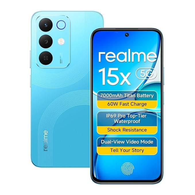 Realme 15x 5g Smartphone 8gb Ram 128gb Rom 6.8 Inch 144hz - Amazon product photo Realme 15x 5g Smartphone 8gb Ram 128gb Rom 6.8 Inch 144hz product image from Amazon