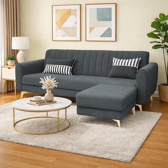 Adorn India Premium Luster 4 Seater L Shape Sofa Set Velvet - Amazon product photo Adorn India Premium Luster 4 Seater L Shape Sofa Set Velvet product image from Amazon